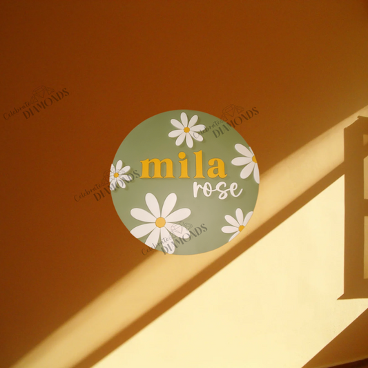 Round Daisy Name Sign From $40